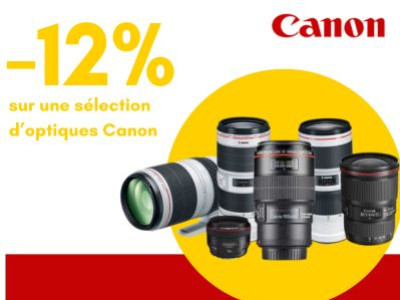  -12% sur une sélection d'optiques CANON