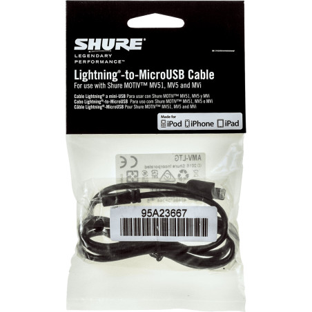 AMV-LTG15 CÃ¢ble Lightning vers -MicroUSB SHURE