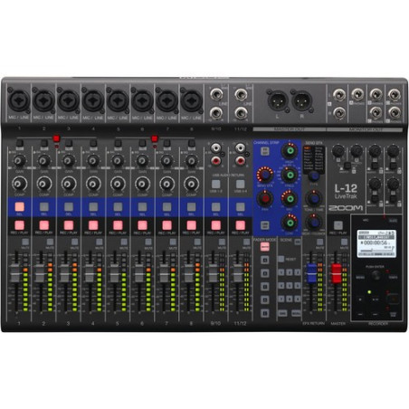 LiveTrack-L12 Console et Rec 12 voies Console mixage 12 Zoom