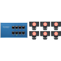 ETH-TALLY-LINK-V2-X6 - Kit 1x Tally Box + 6x Lumières Tally SKAARHOJ