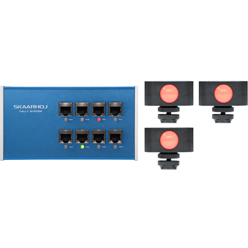 ETH-TALLY-LINK-V2-X3 - Kit 1x Tally Box + 3x Lumières Tally ETH-TALLY-LINK-V2-X3 - Kit 1x Tally Box + 3x Lumières Tally