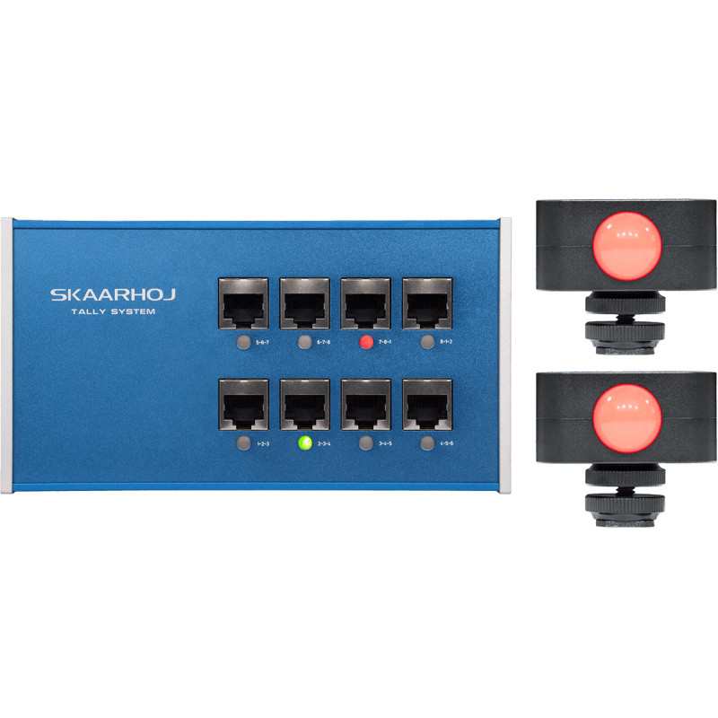 ETH-TALLY-LINK-V2-X2 - Kit 1x Tally Box + 2x Lumières Tally