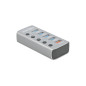 Hub USB 3.2 Gen 1 avec 4 ports + 1 port de chargement rapide avec interrupteurs et voyants