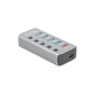Hub USB 3.2 Gen 1 avec 4 ports + 1 port de chargement rapide + 1 port USB-C PD 3.0 avec interrupteur et voyant