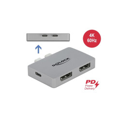 Adaptateur Dual DisplayPort avec 4K 60 Hz et PD 3.0 pour MacBook Delock