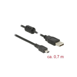 Câble USB 2.0 Connecteur A/B-mini connecteur 0,7m Delock