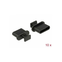 Capot noir pour USB Type-C femelle avec prise 10 pièces Delock