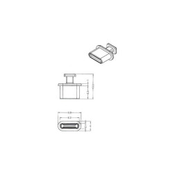 Capot noir pour USB Type-C femelle avec prise 10 pièces
