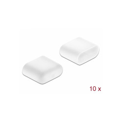 Capuchon anti-poussière pour USB Type-C male, 10 pièces, blanc Delock