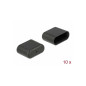 Capuchon anti-poussière pour USB Type-C male, 10 pièces, noir