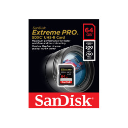 SD Extreme Pro 64Go UHS-II 300Mo/s V90 SD Extreme Pro 64