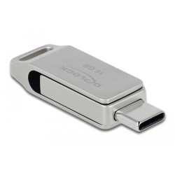 Clé USB 3.2 Gen 1 USB-C + Type-A 16 GB - Boitier métallique Delock