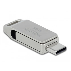 Clé USB 3.2 Gen 1 USB-C + Type-A 32 GB - Boitier métallique Delock