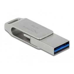 Clé USB 3.2 Gen 1 USB-C + Type-A 64 GB - Boitier métalli Delock