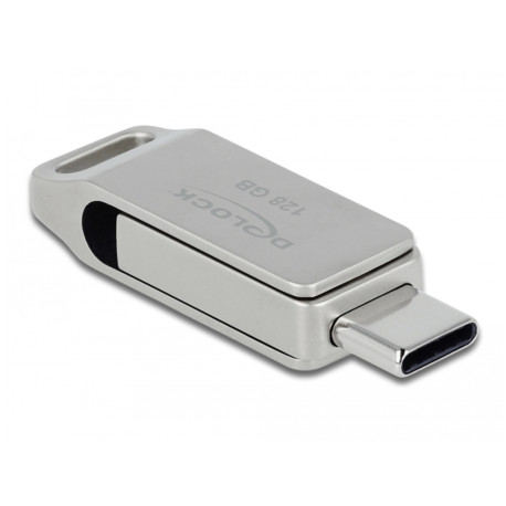 Clé USB 3.2 Gen 1 USB-C + Type-A 128 GB - Boitier métallique Delock
