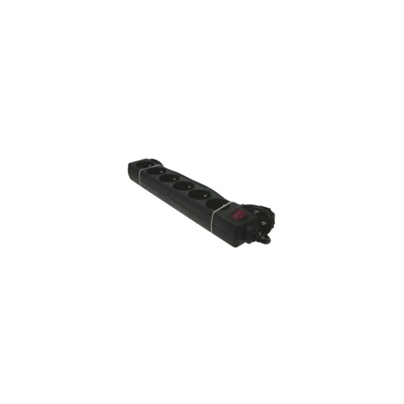 Multiprise x6 - Avec interrupteur Noir - Cordon 1.5m