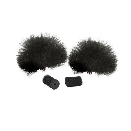 Lavalier Noir - Paire de bonnettes à poils pour micros c Rycote