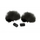 Lavalier Noir - Paire de bonnettes à poils pour micros cravate - Couleur noire