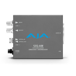 12G-AM-TR 12G-SDI 8-Channel AES Embedder/Disembedder with LC Fiber TR SFP AJA