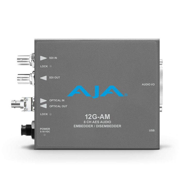 12G-AM-T-ST 12G-SDI 8-Channel AES Embedder/Disembedder with ST Fiber Tx SFP