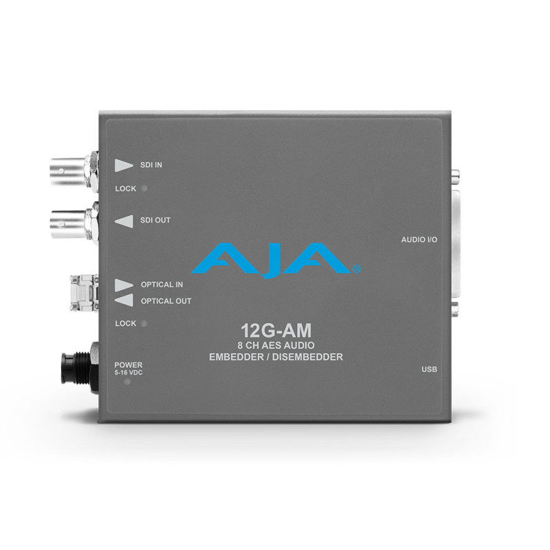 12G-AM-R 12G-SDI 8-Channel AES Embedder/Disembedder with LC Fiber Rx SFP
