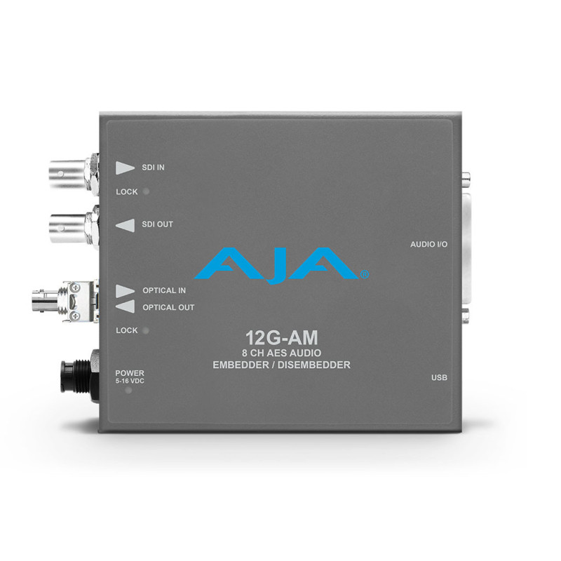 12G-AM-R-ST12G-SDI 8-Channel AES Embedder/Disembedder with ST Fiber Rx SFP