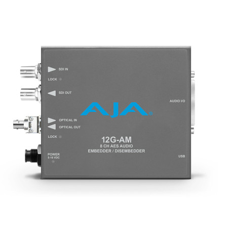 12G-AM-R-ST12G-SDI 8-Channel AES Embedder/Disembedder with ST Fiber Rx SFP AJA
