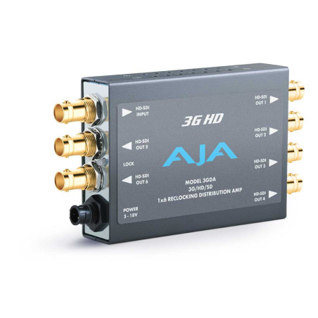 3GDA 1x6 3G/HD/SD Reclocking Distribution Amplifier 3GDA AJA