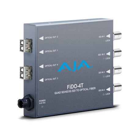 FiDO-4T 4-Channel 3G-SDI to Single-Mode LC Fiber Transmitter AJA