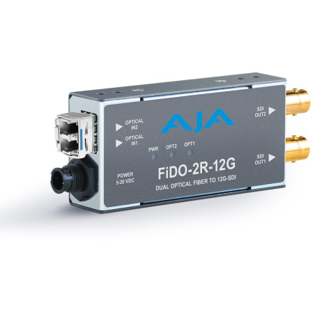 FiDO-2R-12G 2-Channel Single Mode LC Fiber to 12G-SDI Re AJA