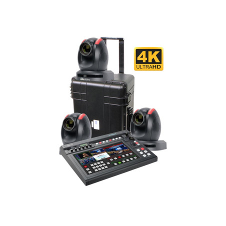 SHOWCAST 100 Bundle with Three PTZ Cameras and Transport Case DataVideo