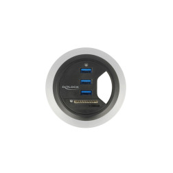 Hub de bureau USB 3.0 à 3 ports + lecteur de carte SD à 2 fentes Delock