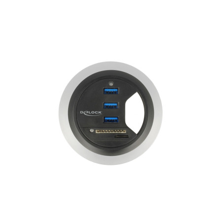 Hub de bureau USB 3.0 à 3 ports + lecteur de carte SD à 2 fentes Delock