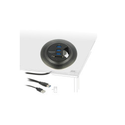 Hub de bureau USB 3.0 à 3 ports + lecteur de carte SD à