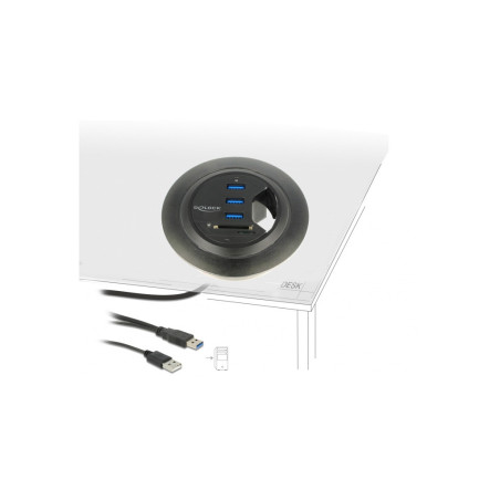 Hub de bureau USB 3.0 à 3 ports + lecteur de carte SD à