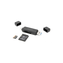 Lecteur de carte SuperSpeed USB 5 Gbps USB Type-C / Type-A pour cartes de mémoire SD et Micro SD Delock