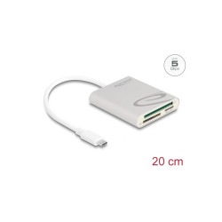 Lecteur de carte USB Type-C pour cartes de mémoire Compact Flash, SD ou Micro SD Delock