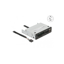 Lecteur de cartes 3.5" USB 2.0 à 5 fentes + 1 x USB 2.0 Type-A femelle Delock