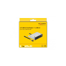 Lecteur de cartes 3.5" USB 2.0 à 5 fentes + 1 x USB 2.0 Type-A femelle Delock
