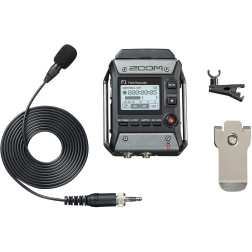 F1-LP Enregistreur de terrain 2 pistes + microphone Lavalier - noir Zoom