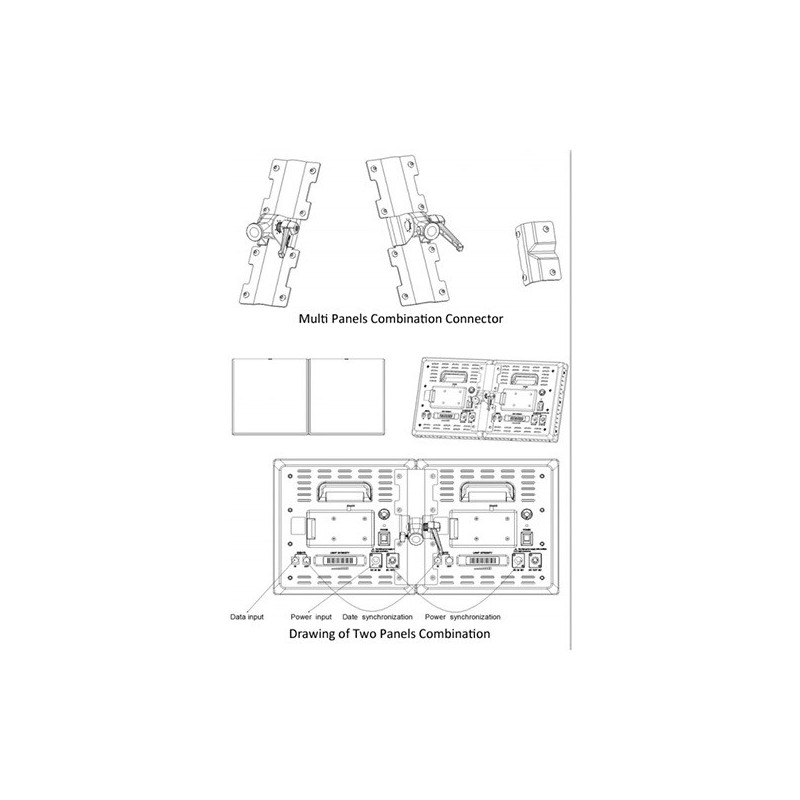 Système de connexion pour 2 panneaux de Leds Système de connexion pour 2 panneaux de Leds