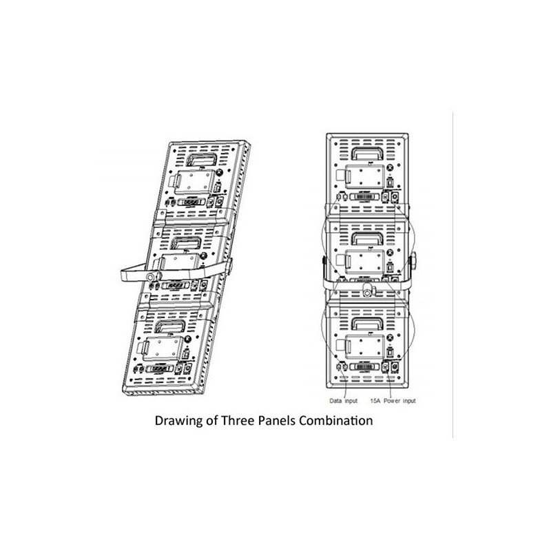 Système de connexion pour 3 panneaux de Leds
