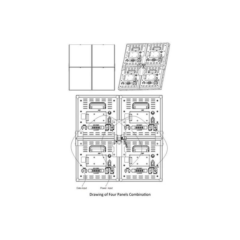 Système de connexion pour 4 panneaux de Leds