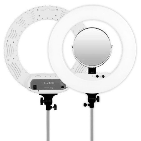 Round Vlogger 18-inch LED Set PRO with Bag - Blanc Décou