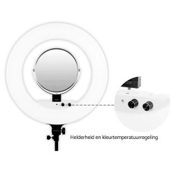 Round Vlogger 18-inch LED Set PRO with Bag - Blanc Décou Caruba