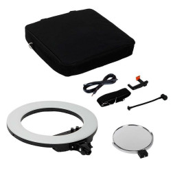 Round Vlogger 18-inch LED Set Economy with Bag - Black Caruba