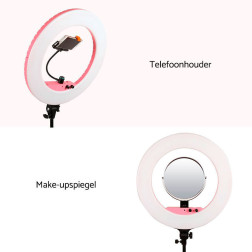 Round Vlogger 18-inch LED Set Economy with Bag - Pink Caruba