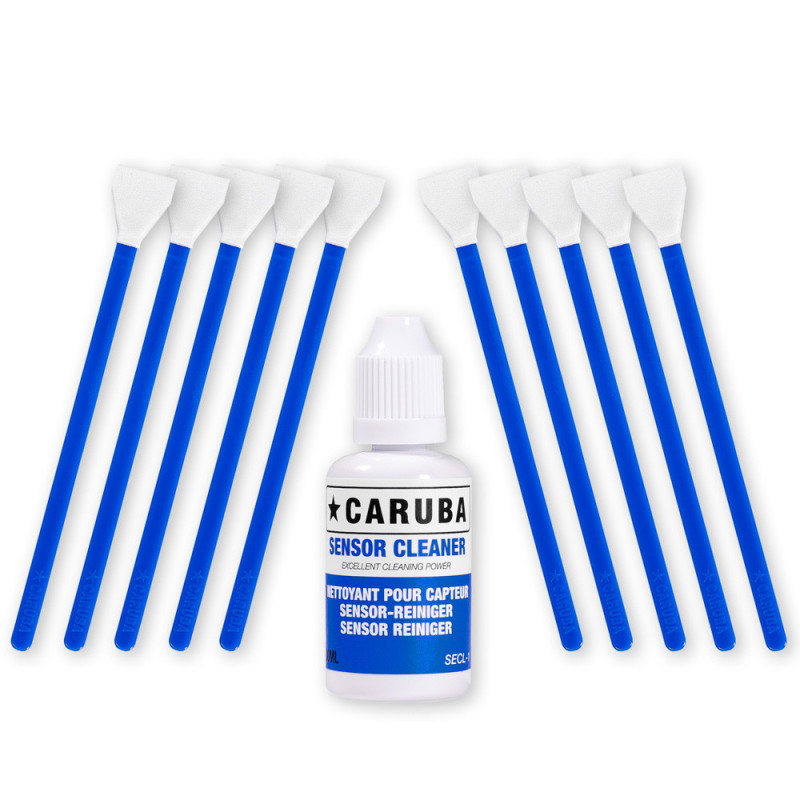 Kit de nettoyage Caruba APS-C (10 écouvillons 16mm + liquide de nettoyage 30ml)