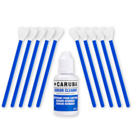 Kit de nettoyage Caruba APS-C (10 écouvillons 16mm + liquide de nettoyage 30ml) Caruba