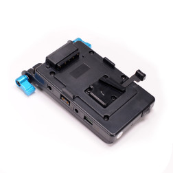 Semelle batterie V-Mount avec montage sur tige 15mm Caruba